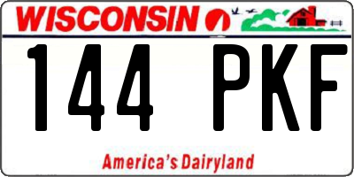 WI license plate 144PKF