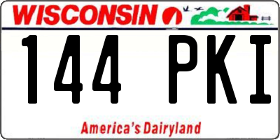 WI license plate 144PKI