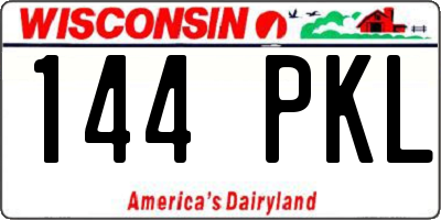 WI license plate 144PKL