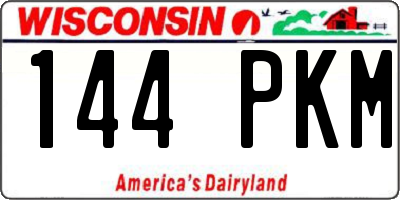 WI license plate 144PKM