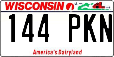 WI license plate 144PKN