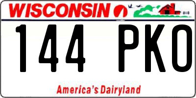 WI license plate 144PKO