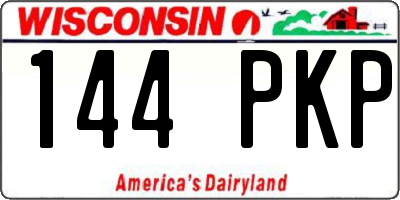 WI license plate 144PKP