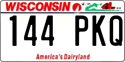 WI license plate 144PKQ