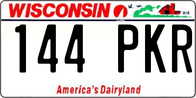 WI license plate 144PKR