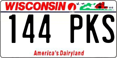 WI license plate 144PKS