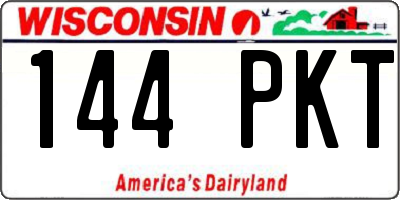 WI license plate 144PKT