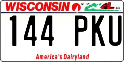 WI license plate 144PKU