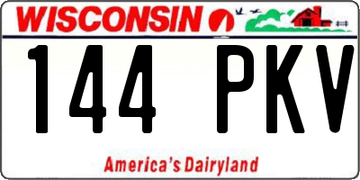 WI license plate 144PKV