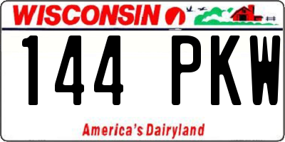 WI license plate 144PKW
