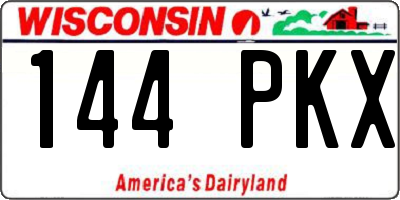 WI license plate 144PKX