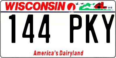 WI license plate 144PKY