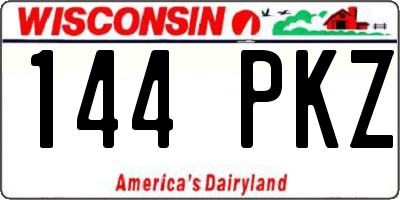 WI license plate 144PKZ