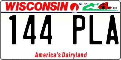 WI license plate 144PLA