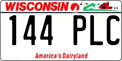 WI license plate 144PLC