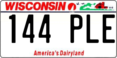 WI license plate 144PLE
