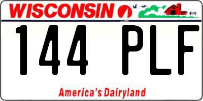 WI license plate 144PLF