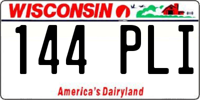 WI license plate 144PLI