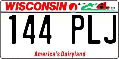 WI license plate 144PLJ
