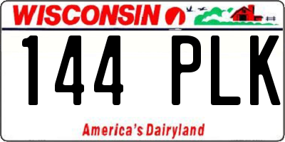 WI license plate 144PLK