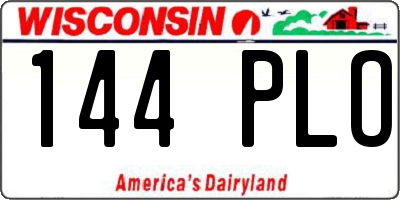 WI license plate 144PLO
