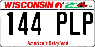 WI license plate 144PLP