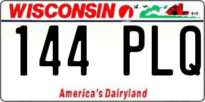WI license plate 144PLQ