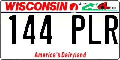 WI license plate 144PLR