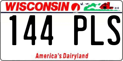 WI license plate 144PLS