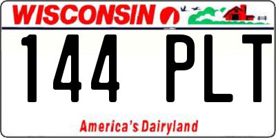 WI license plate 144PLT