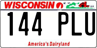 WI license plate 144PLU