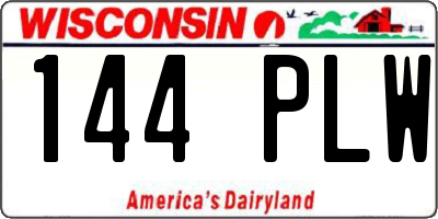 WI license plate 144PLW