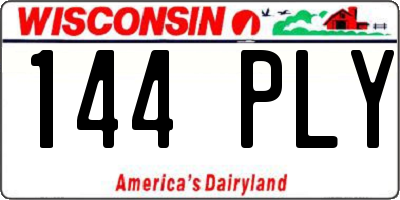 WI license plate 144PLY