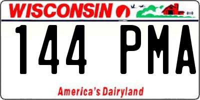 WI license plate 144PMA
