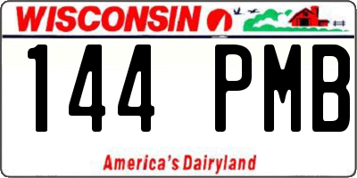 WI license plate 144PMB