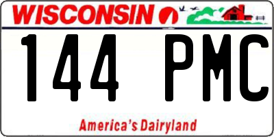 WI license plate 144PMC