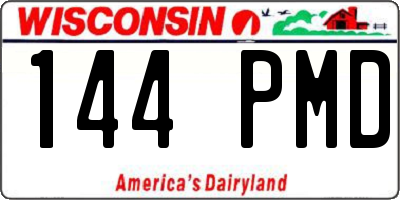 WI license plate 144PMD