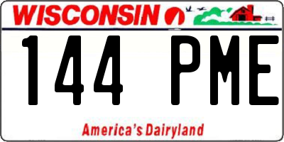 WI license plate 144PME