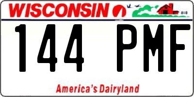 WI license plate 144PMF