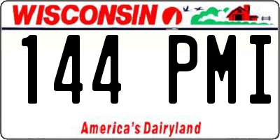 WI license plate 144PMI