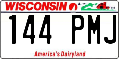 WI license plate 144PMJ