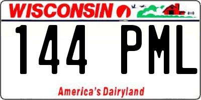 WI license plate 144PML