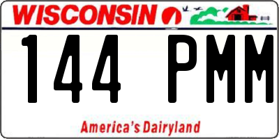 WI license plate 144PMM