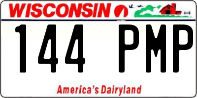 WI license plate 144PMP