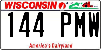 WI license plate 144PMW