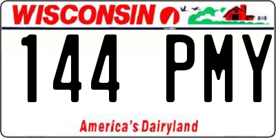 WI license plate 144PMY