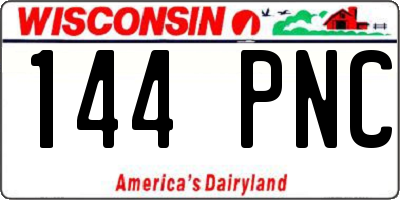 WI license plate 144PNC