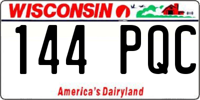 WI license plate 144PQC