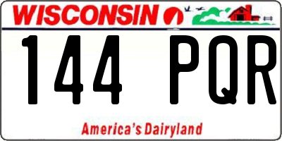 WI license plate 144PQR