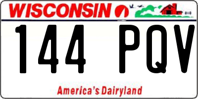 WI license plate 144PQV